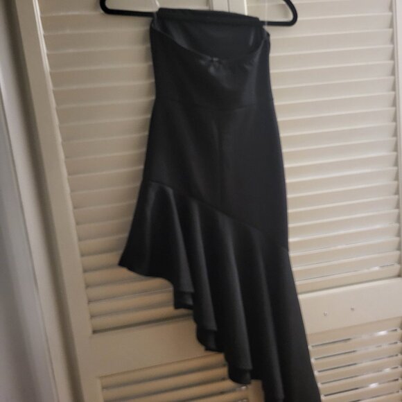 Women's Black Formal Midi Asymmetrical Dress Small - Picture 2 of 5